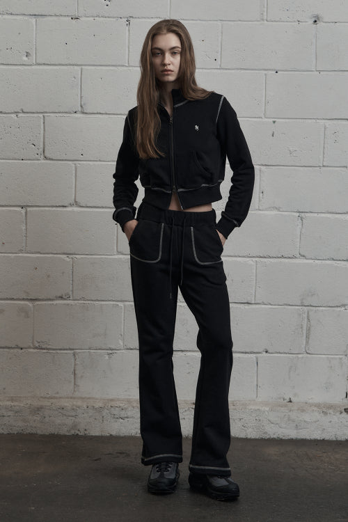 Stitch Bootcut Sweatpants Black