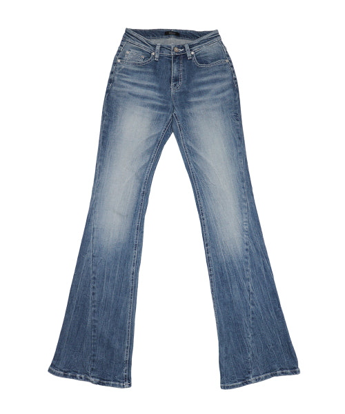 Linkle cat washed denim pants light blue