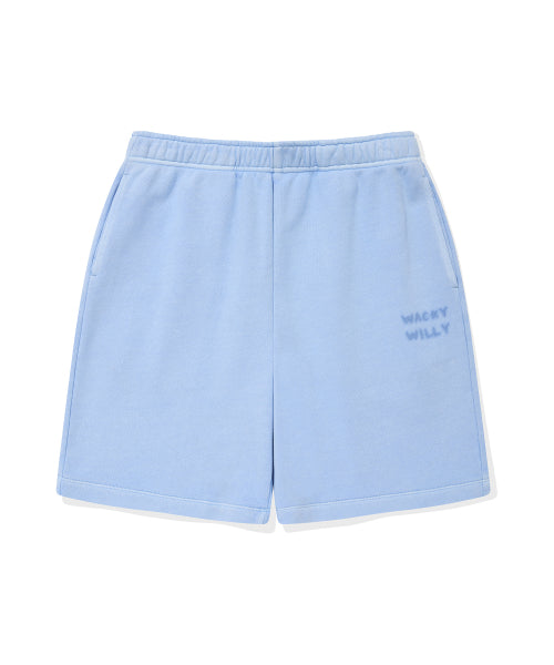 Women's Pigment Washing Sweat Shorts Sky Blue