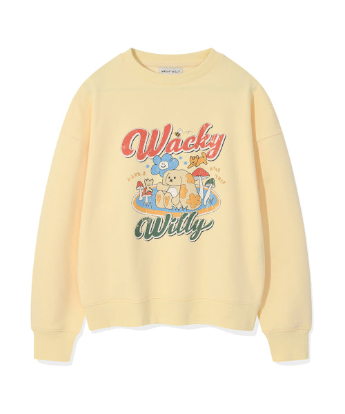 Women's Semi-Overfit Character Graphic Sweatshirt Yellow