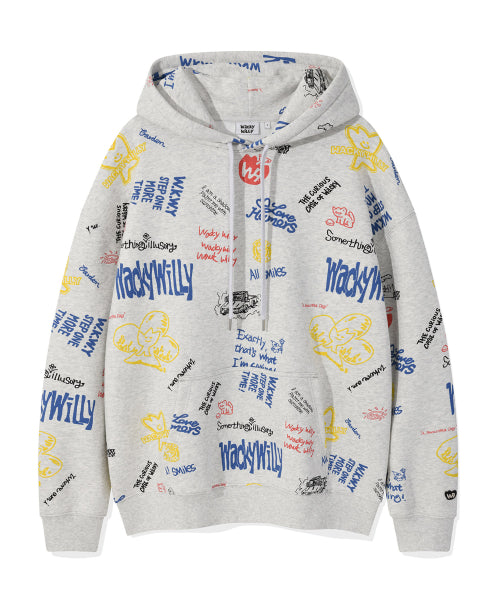 Kiki Allover Graphic Hood Light Gray