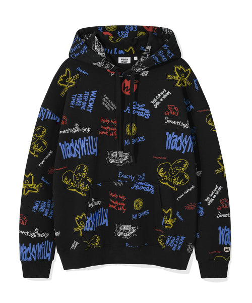 Kiki all-over graphic hood black