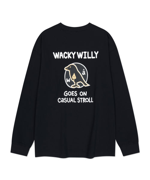 Bird Graphic Long-Sleeved T-Shirt Black