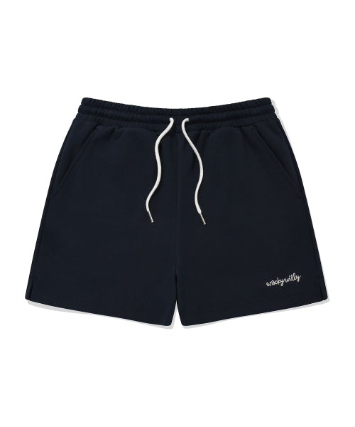 Women's typo logo sweat shorts dark navy