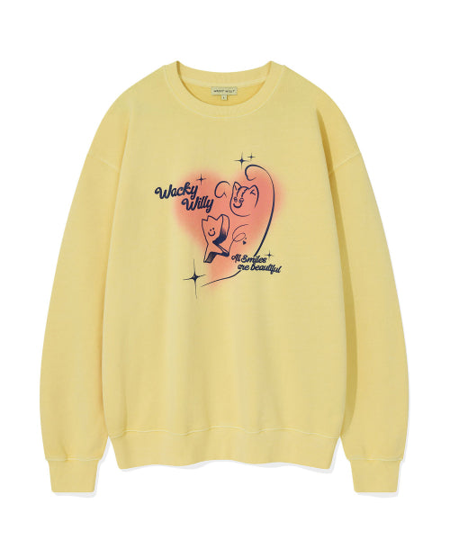 Kiki Leo hug graphic sweatshirt yellow