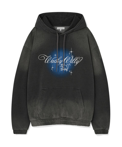 Shining Leo Denim Jersey Like Hooded Gray