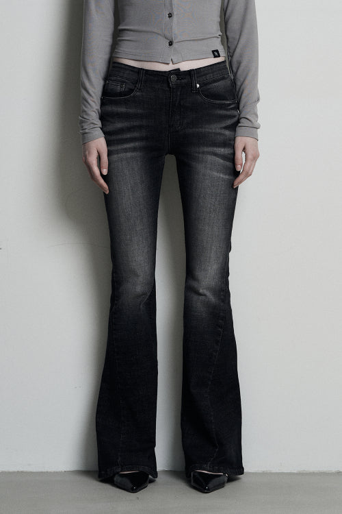 CAT WASHING DENIM PANTS BLACK