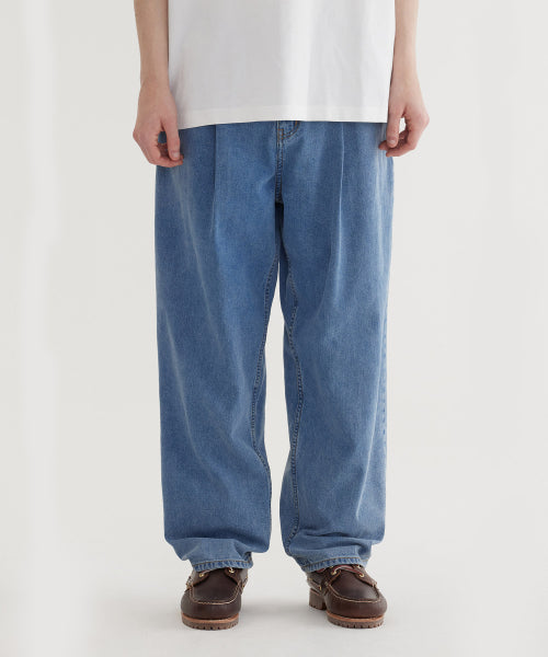 SEMI WIDE-FIT WASHING DENIM PANTS