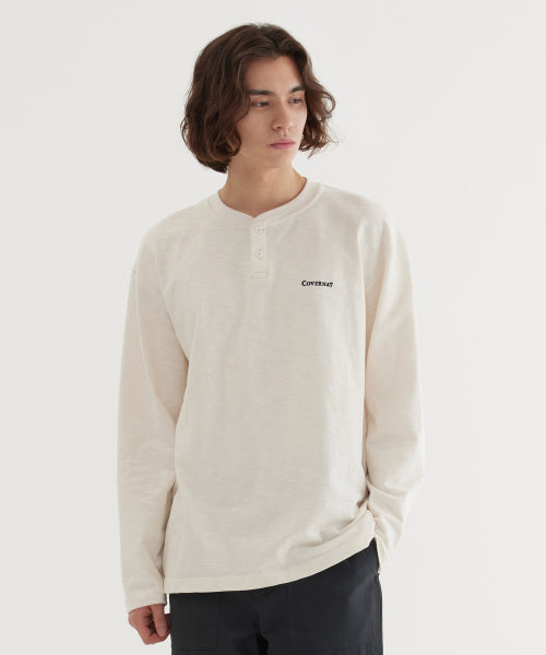 HENLEY NECK LONG SLEEVE