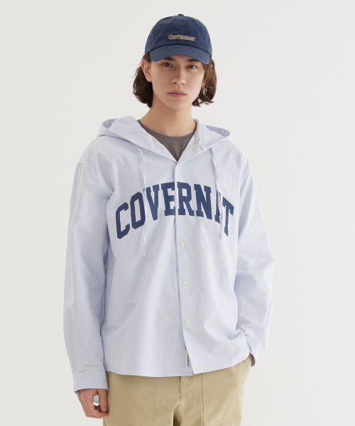 ARCH LOGO STRIPE HOODIE SHIRTS
