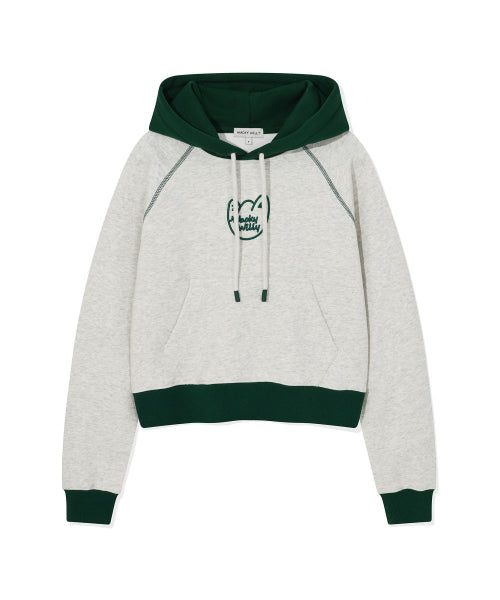 Women's Color Crop Hoodie Oatmeal
