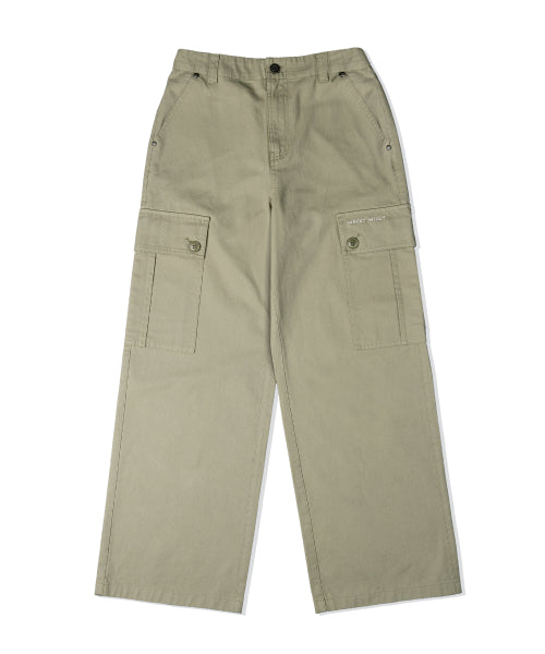Women's cotton cargo pants light khaki