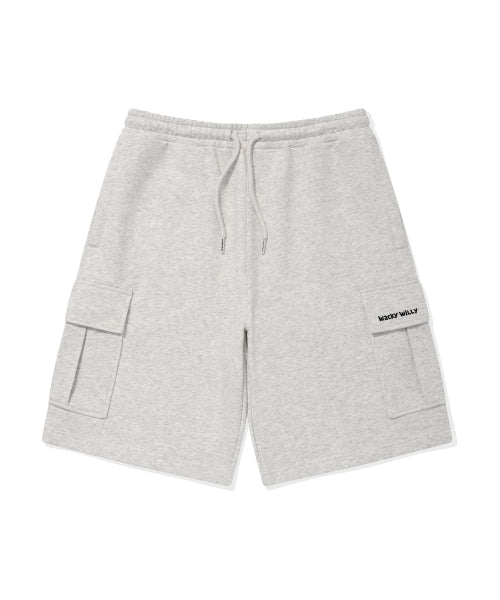 cargo sweat short pants light gray
