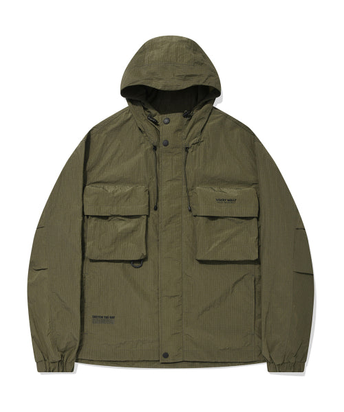 Utility Pocket Hooded Jumper Khaki