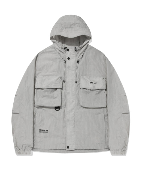 Utility Pocket Hooded Jumper Light Gray