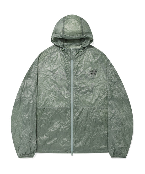 Light lettering windbreaker khaki
