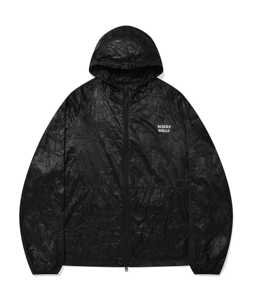 Light lettering windbreaker black