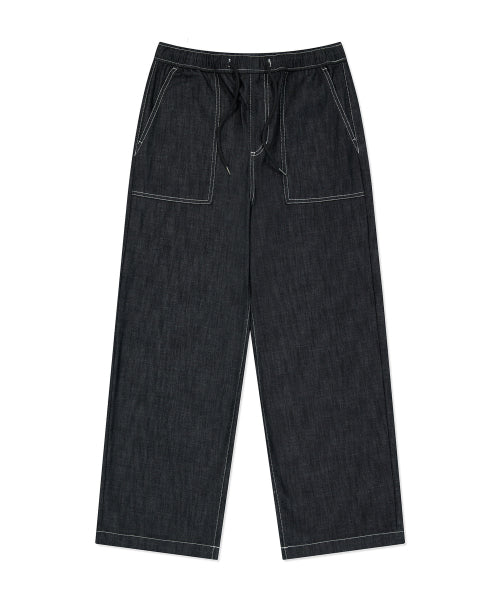 Easy denim pants black