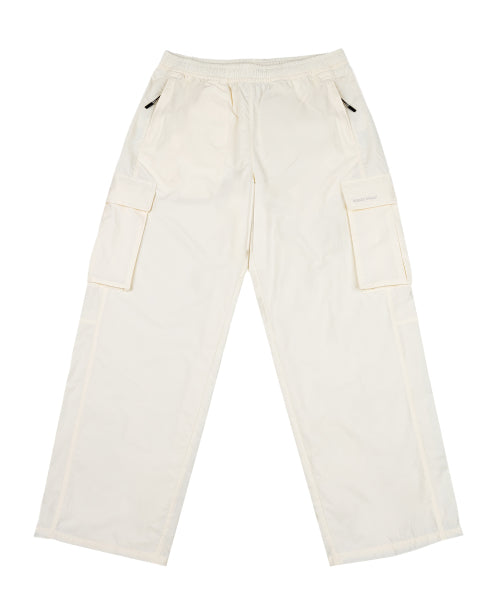 nylon cargo track pants cream