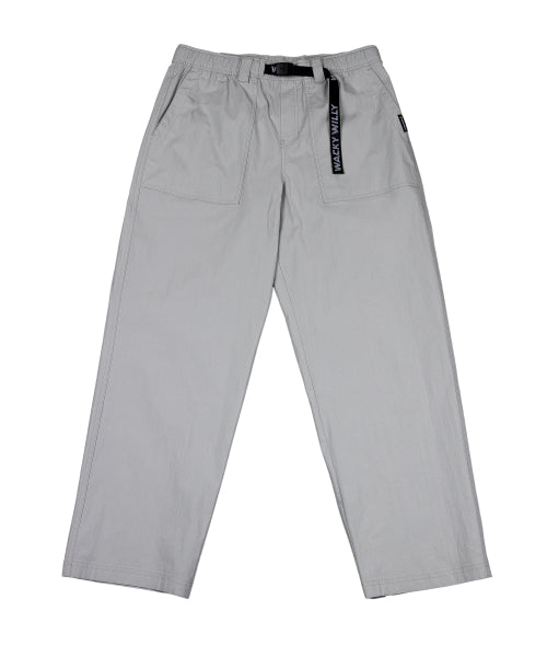 Webbing Belt Puttig Cotton Pants Light Gray