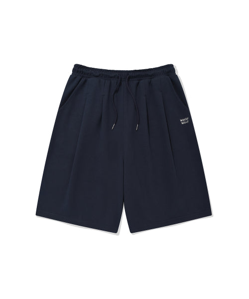 Two-tuck Bermuda Sweat Shorts Navy