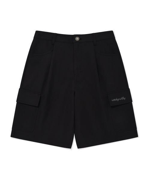 Women's cotton cargo shorts black