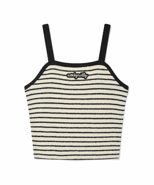 Women's striped knit bustier navy