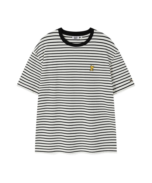 Kiki Wappen Stripe Short Sleeve T-Shirt Black