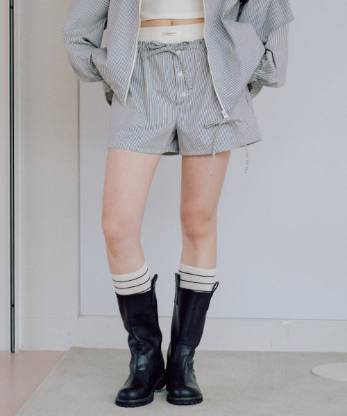 Nadia Layered Shorts Set [BLUE]