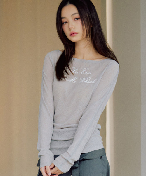 Darlene See-through Long Sleeve [GREY]