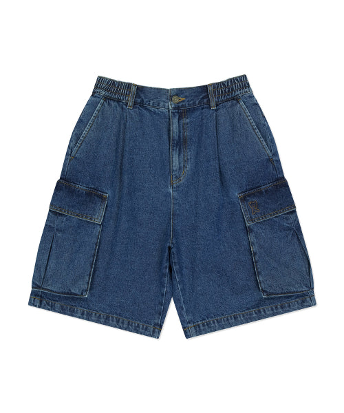 cargo denim shorts indigo
