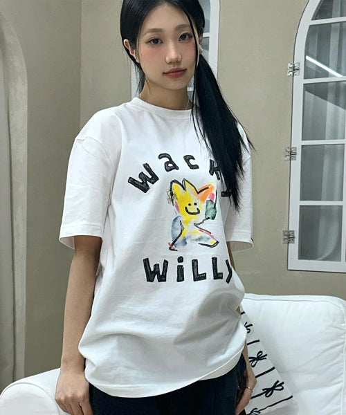 Big Khaki Graphic Short-sleeved T-shirt White