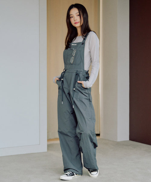 Megan Nylon Overall Pants [CHARCOAL]