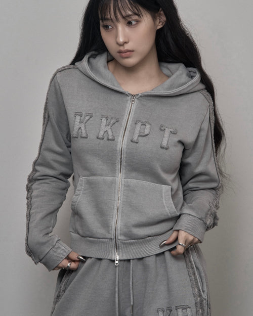 Pigment Hood Zip-up (light gray)