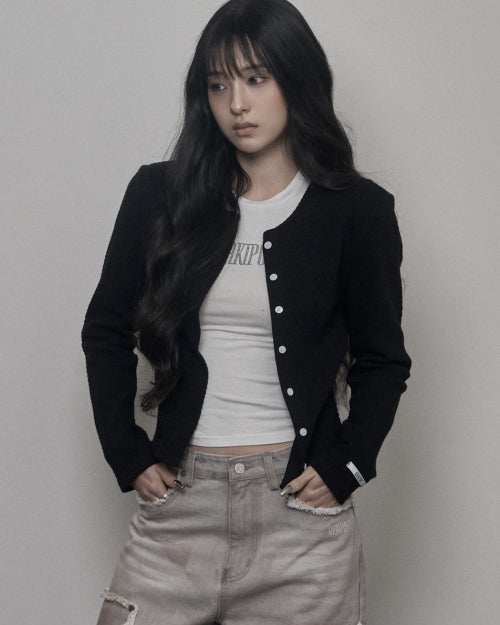 Jacquard Cardigan (black)