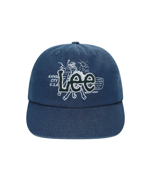 [Waki Willi x Lee] Denim graphic ball cap indigo