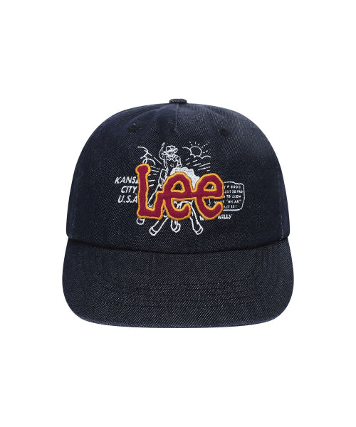 [Waki Willi x Lee] Denim graphic ball cap dark indigo