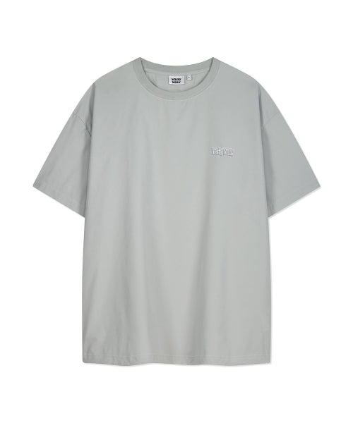 Waki typo flower island short-sleeved T-shirt gray