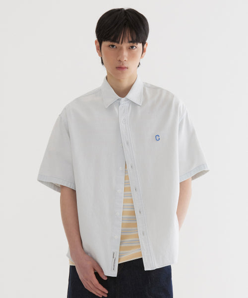 C LOGO DENIM HALF SHIRTS