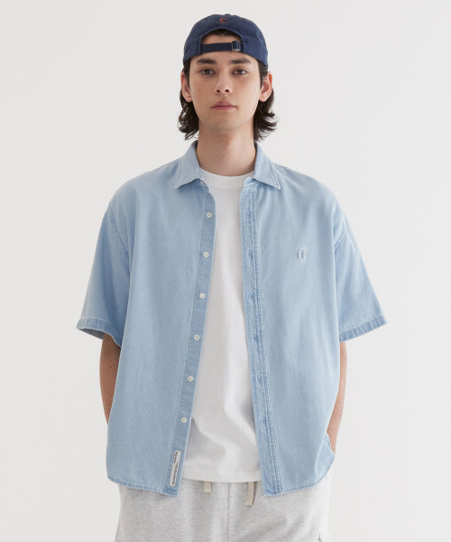 C LOGO DENIM HALF SHIRTS