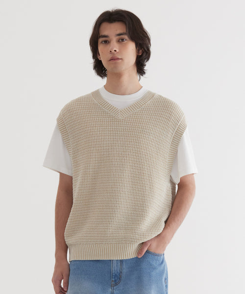 STONE WASHING KNIT VEST