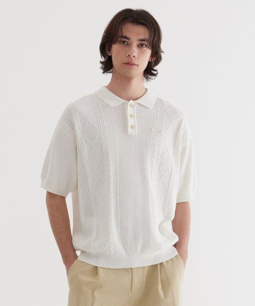 SMALL AUTHENTIC OPENWORK CABLE HALF KNIT