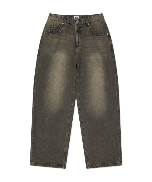 Real wide denim pants brown