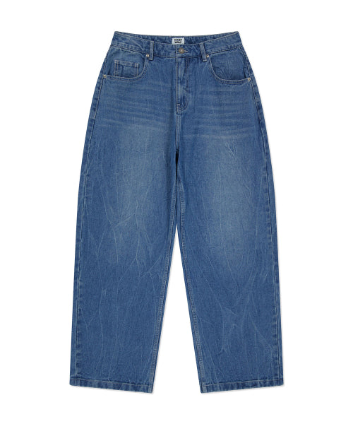 Real wide denim pants. Indigo