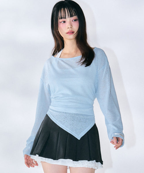 Lucy Knit Layered Set [BLUE]