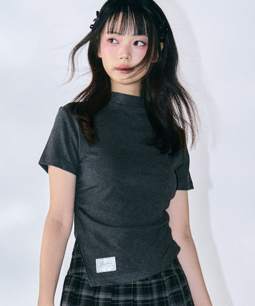 Diana Unbalanced Half Top [CHARCOAL]