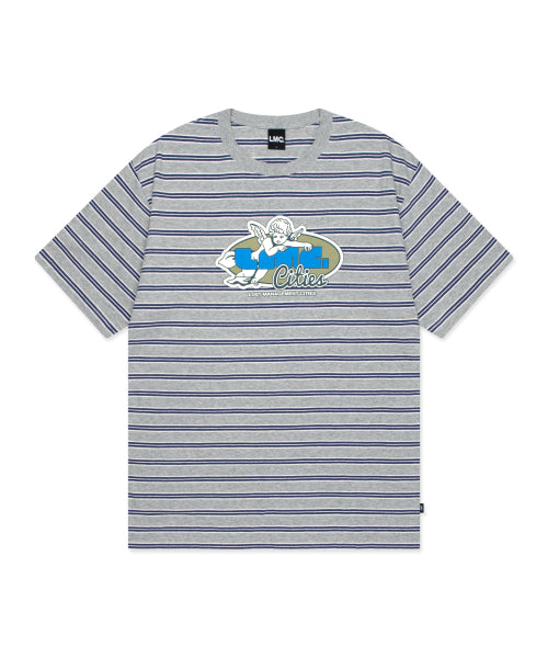 ANGEL STRIPE TEE heather gray
