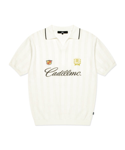 MESH KNIT POLO SHIRT ivory