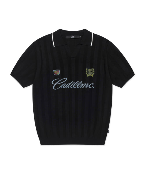 MESH KNIT POLO SHIRT black