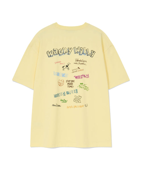 Kitchen graphic short-sleeved T-shirt yellow